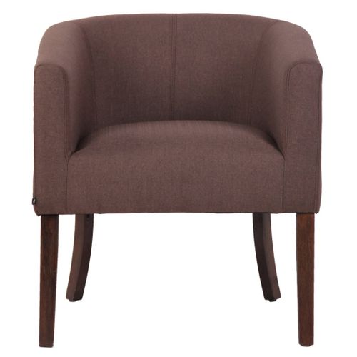Fauteuil Avec Pieds En Bois Et Accoudoirs En Tissu Marron