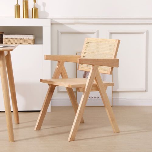 Fauteuil De Table En Bois Et Cannage Naturel