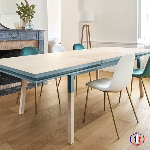 Table Repas Rectangulaire 160x100 Cm 2 Rallonges, 100% Frêne Massif