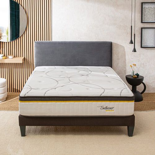 Ensemble 160x200 cm Matelas Ressorts + Sommier Bois