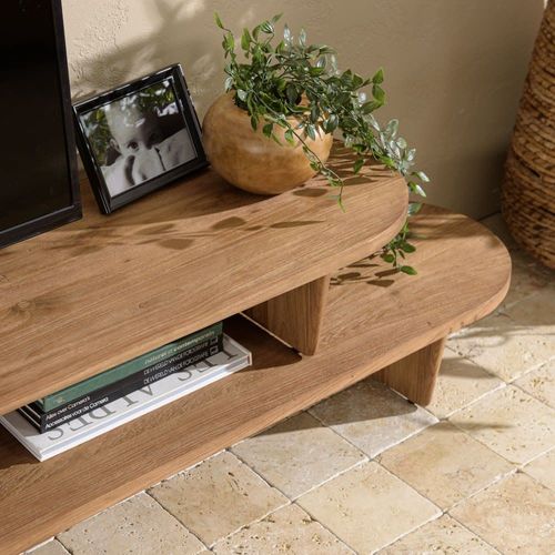 Meuble Tv Modulable En Bois De Teck Recyclé Naturel L160