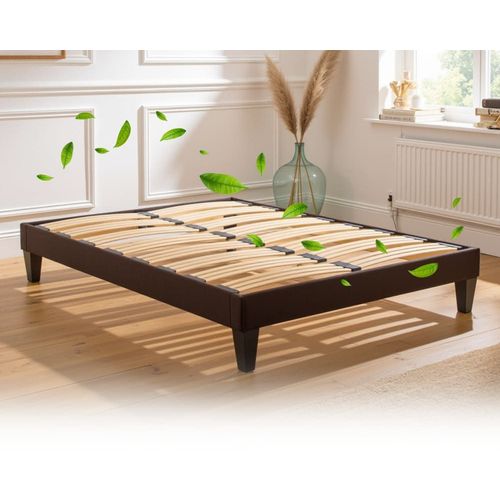 Sommier En Kit En Kit Tissu Gris Anthracite - 90x200 Cm