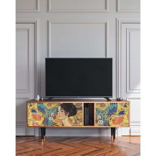 Meuble Tv Jaune 2 Tiroirs Et 2 Portes L 170 Cm