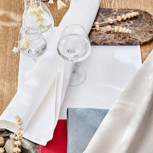 Set De Table En Coton Blanc 52 X 38