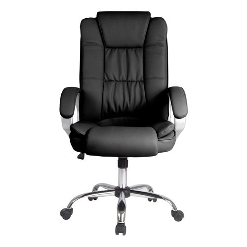 Chaise De Bureau Elevable Et Fauteuil Inclinable En Simili Cuir Noir