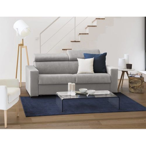 Canapé Lit 2 Places En Tissu Gris 160x95 Cm