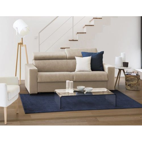 Canapé Lit 2 Places En Tissu Beige 180x95 Cm