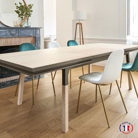 Table Repas Rectangulaire 160x100 Cm 2 Rallonges, 100% Frêne Massif