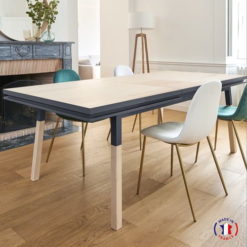 Table Repas Rectangulaire 140x90 Cm 1 Rallonge, 100% Frêne Massif