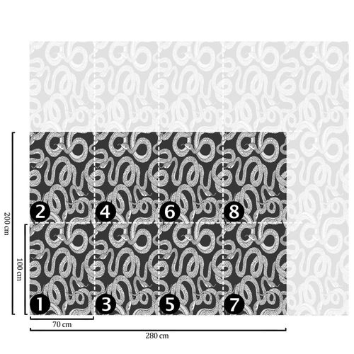Papier Peint Serpents,papier écologique fin,200x280cm,8 feuilles