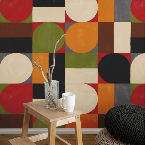 Papier Peint Bauhaus,papier écologique fin,200x280cm,8 feuilles