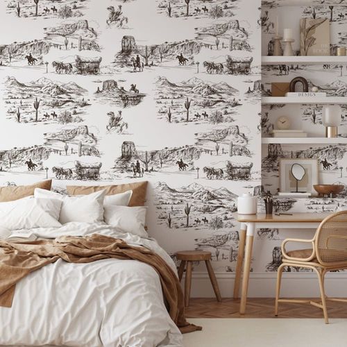 Papier Peint Western,papier écologique fin,200x280cm,8 feuilles