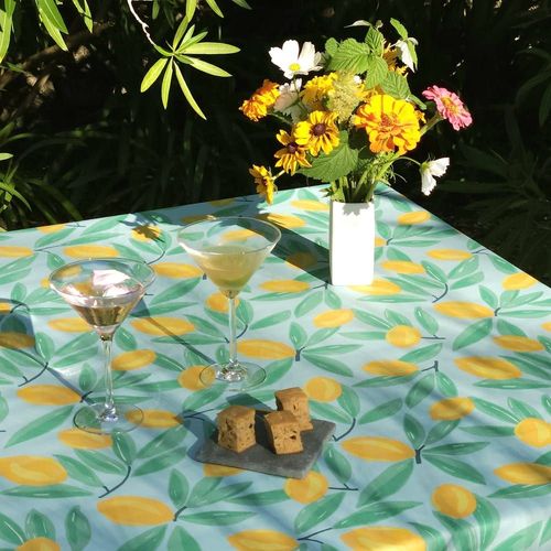 Nappe En Coton Enduit Jaune Rectangle 160 X 300 Cm