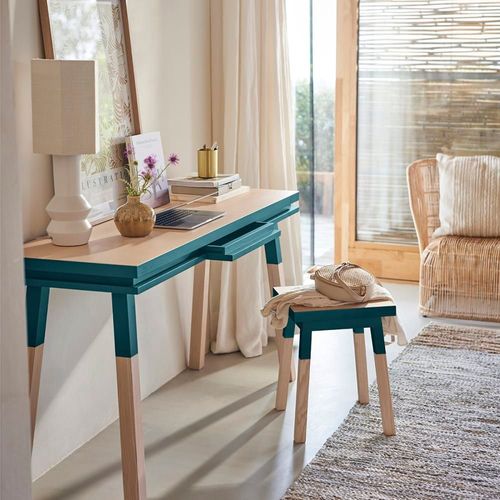 Bureau Console Rectangulaire 140 Cm, 100% Frêne Massif