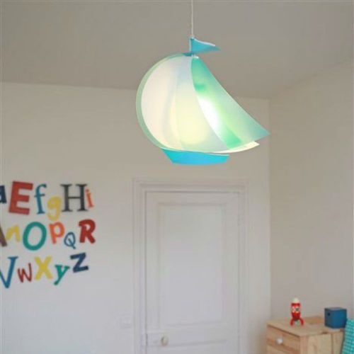 Suspension Enfants Bateau Bleu 43cm