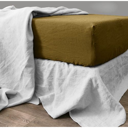 Drap Housse En Lin Moka 200x200 Cm