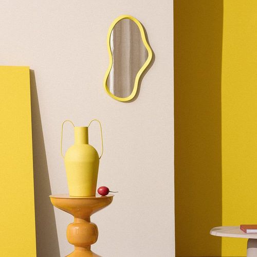 Miroir de forme organique 33x63cm - Jaune