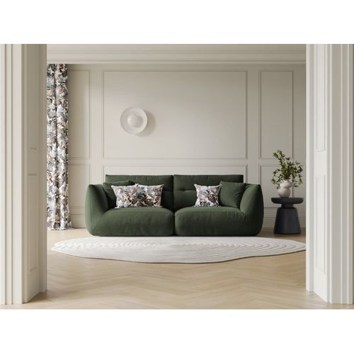 Canapé Modulable 3 Places En Chenille Vert Mousse