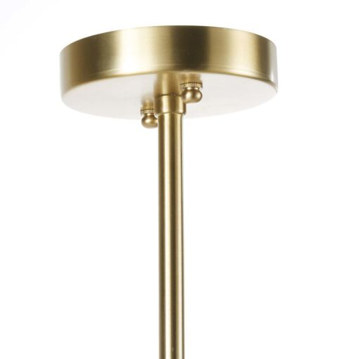 Suspension 6 globes en verre opaline et métal dor&eac