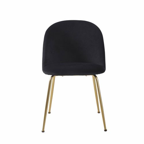 Chaise En Velours Noir