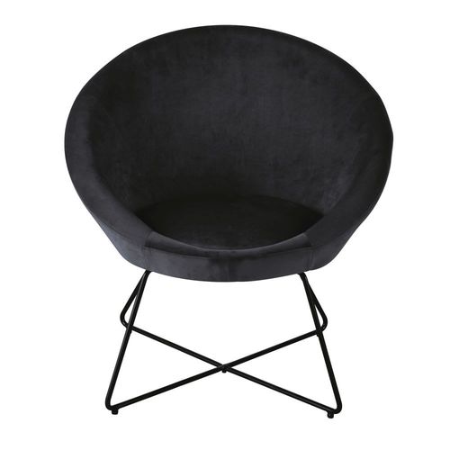 Fauteuil En Velours Noir