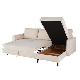 Canapé D'angle Convertible 3/4 Places Beige