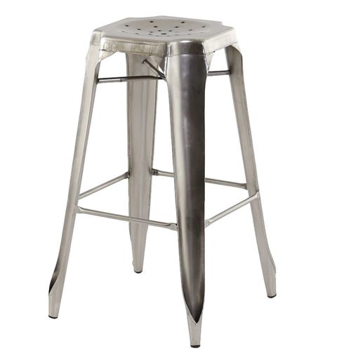 Tabouret De Bar Industriel En Métal Argenté Indus