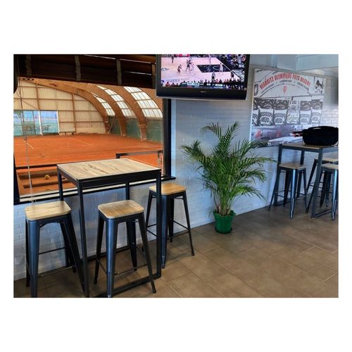 Tabouret De Bar En Acier Et Bois Clair