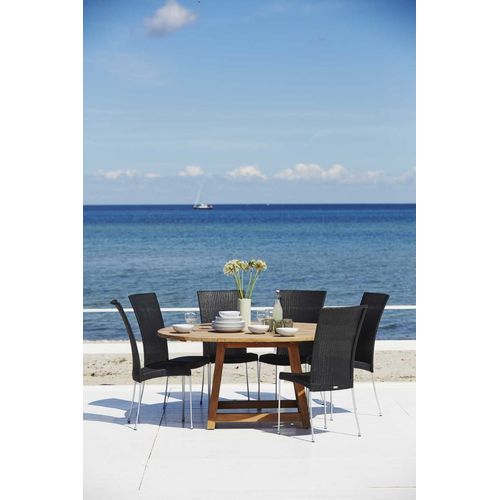Chaise Repas Empilable En Acier Et Fibre Synthétique Noire