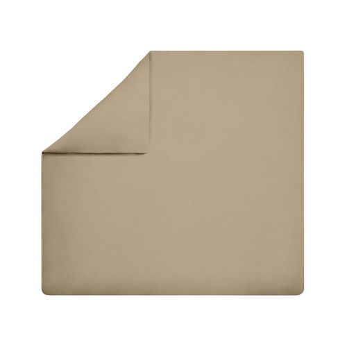 Housse De Couette Unie En Coton Gris Mastic 260x240