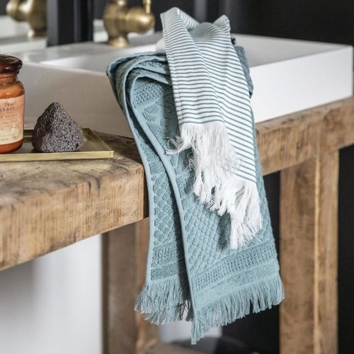 Serviette De Toilette En Coton Vert De Gris 50 X 100