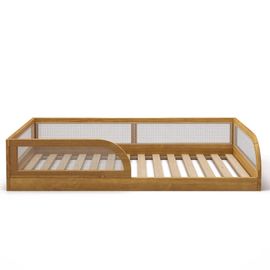Lit Enfant Montessori Bois Massif Noisette 90x190 Cm