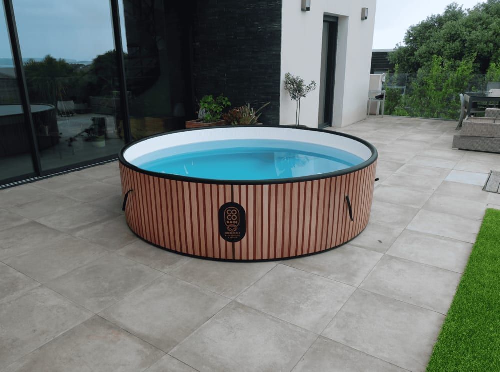 Piscine gonflable imitation bois 250cm