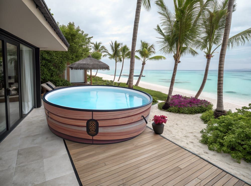 Piscine gonflable imitation bois 250cm