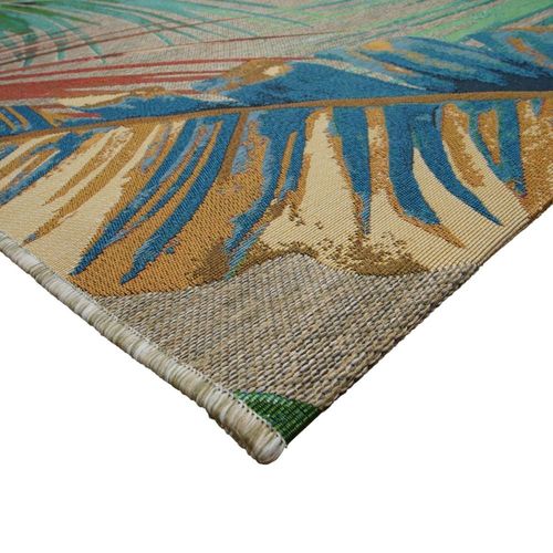Tapis Intérieur Extérieur Feuilles Rouge Multicolore 160x230