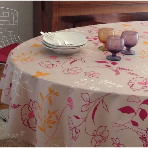 Nappe En Coton Enduit Orange Rectangle 160 X 300 Cm