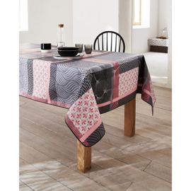 Nappe En Coton Enduit Pvc Rose Gris 160x250 Cm