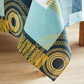 Nappe En Coton Enduit Acrylique Zinc Ronde 160 Cm