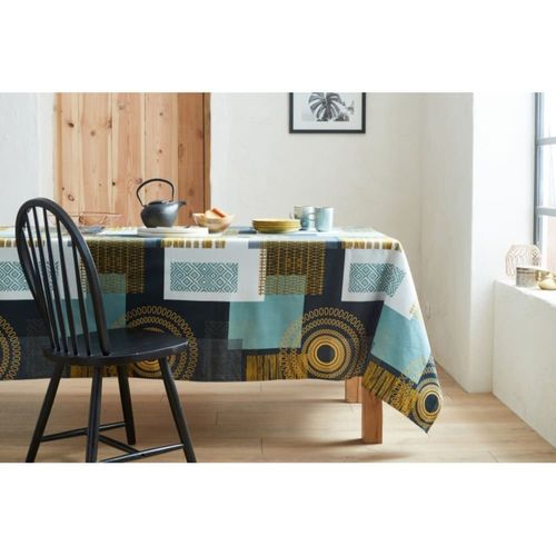 Nappe En Coton Enduit Acrylique Zinc Ronde 160 Cm