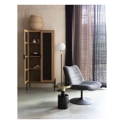 Fauteuil Lounge En Velours Anthracite