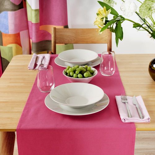 Chemin De Table 100% Lin Fuchsia