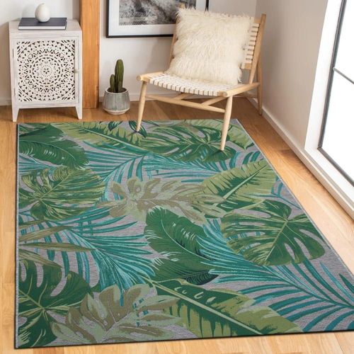 Tapis Intérieur Extérieur Feuilles Vert Multicolore 160x230