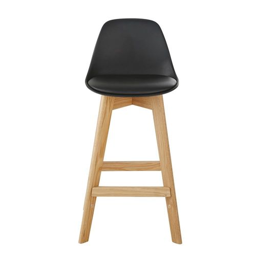 Chaise Pour Îlot Central Style Scandinave Noire Et Chêne H66