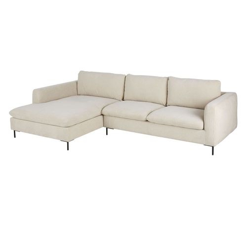 Canapé D'angle Gauche 4/5 Places Beige Chiné