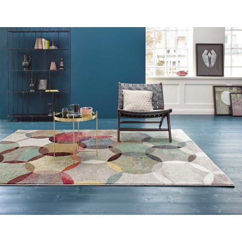 Tapis Motif Cercle Vintage Tons Chauds 225x160