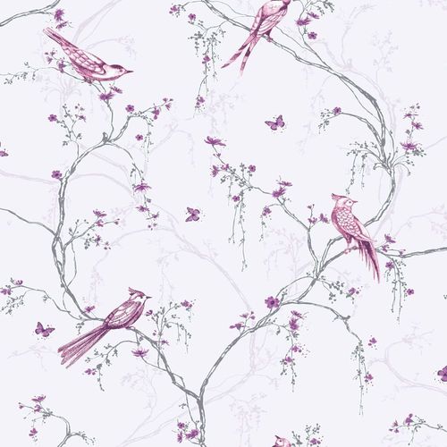 Papier peint intissé chant du rossignol violet 1005x52cm
