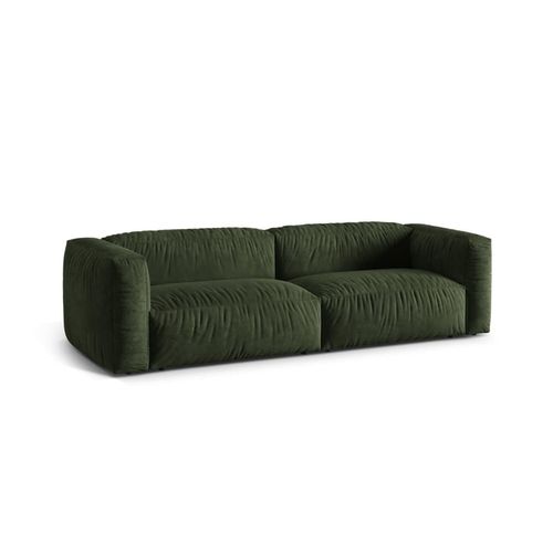 Canapé Modulaire 3 Places En Velours Vert