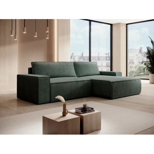 Canapé D'angle Velours 4 Places Vert Sapin