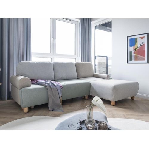 Canapé D'angle Droit Convertible 4 Places En Tissu Multicolore