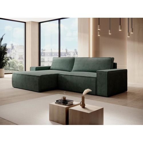 Canapé D'angle Velours 4 Places Vert Sapin